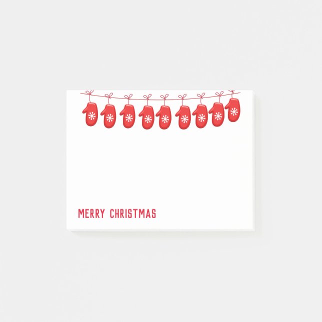 Notas Post-it® Holiday Post-it-Notes-Mittens (Anverso)