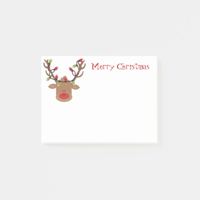 Notas Post-it® Holiday Post-it-Notes-Rudolph (Anverso)