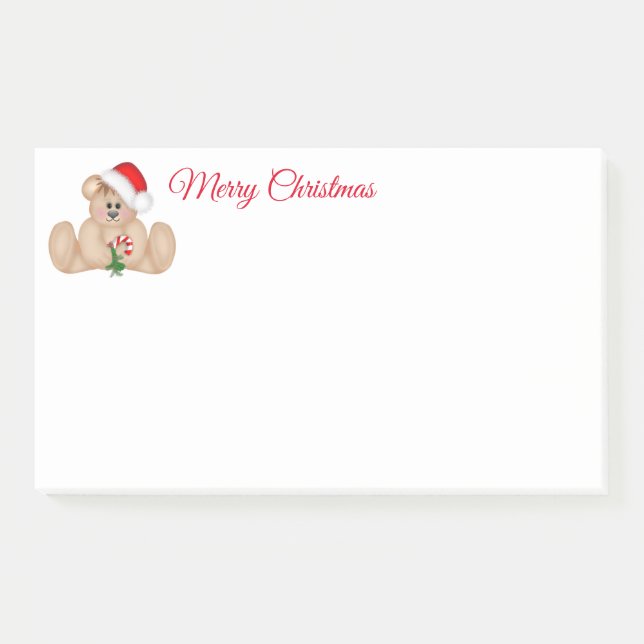 Notas Post-it® Holiday Post-it-Notes-Santa Bear Post-it (Anverso)