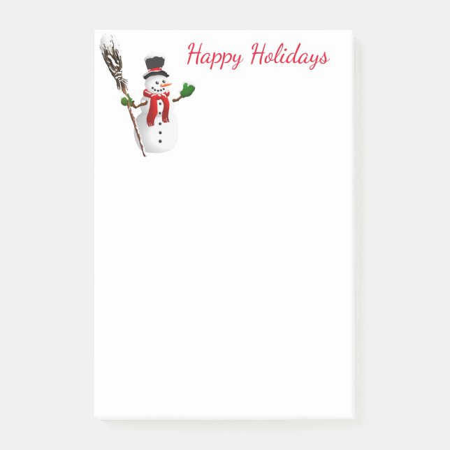 Notas Post-it® Holiday Post-it-Notes-Snowman (Anverso)