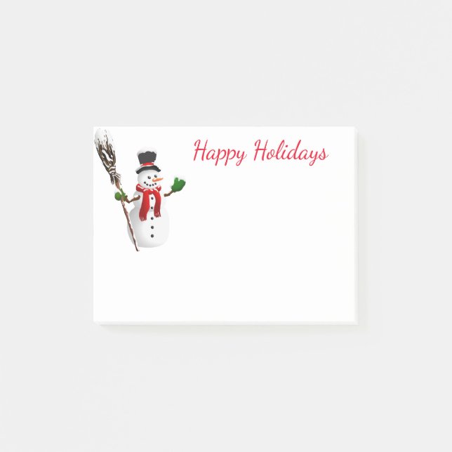 Notas Post-it® Holiday Post-it-Notes-Snowman (Anverso)