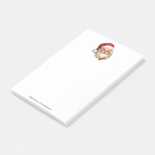 Notas Post-it® Holly Jolly Santa Claus Navidades de estilo retro