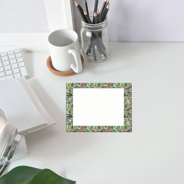 Notas Post-it® Holly Leaves y el feriado de las Berries Rojas (In Situ Desk)