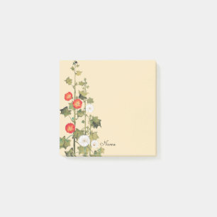 Notas Post-it® Hollyhock Flores Art Post It Personal Note Pad