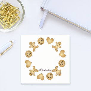 Notas Post-it® Hombre de jengibre de galleta con nombre personali