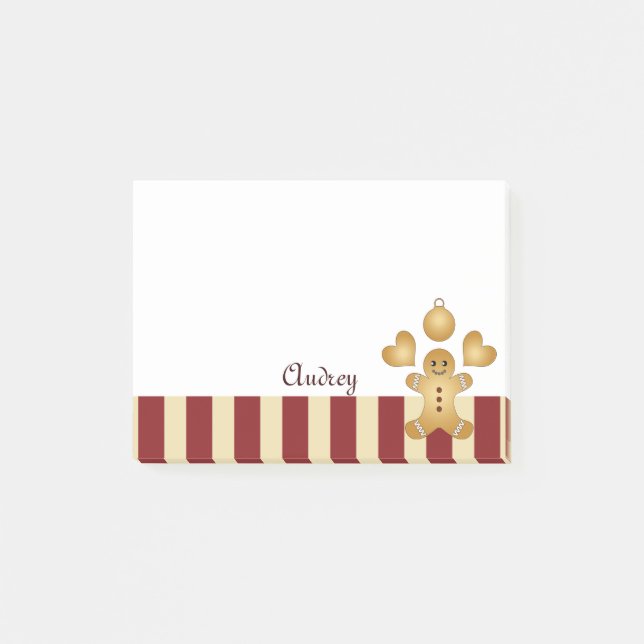Notas Post-it® Hombre de jengibre personalizado Navidad (Anverso)