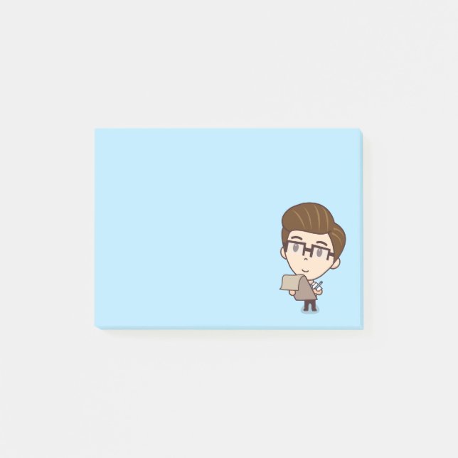 Notas Post-it® hombre de la computadora (Anverso)