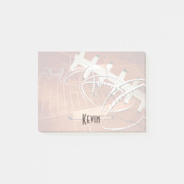 Notas Post-it® hombres fútbol deportivo su nombre personalizado (Anverso)