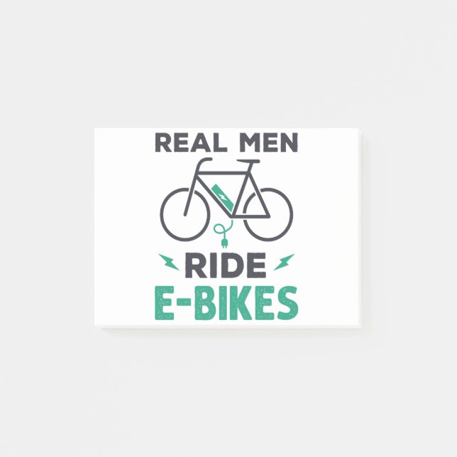 Notas Post-it® Hombres Reales Montan Bicicletas Electrónicas Bici (Anverso)