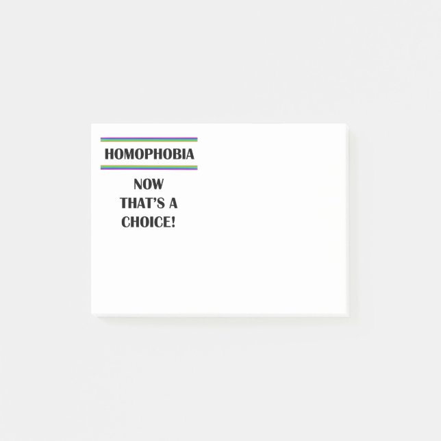 Notas Post-it® Homofobia. Ahora esa es una opción. (Anverso)
