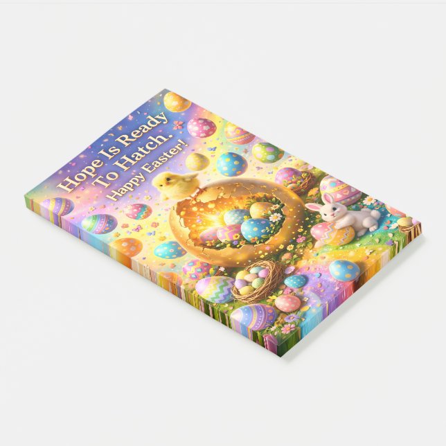 Notas Post-it® Hope is ready to hatch magical happy Easter Post-i (En perspectiva)