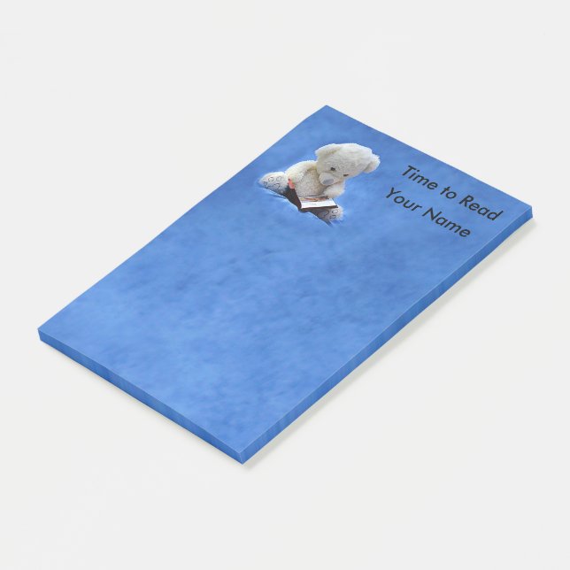 Notas Post-it® Hora de leer del osito de peluche 4 x 6 (En perspectiva)