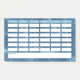 Notas Post-it® Horario escolar moderno de horario semanal azul