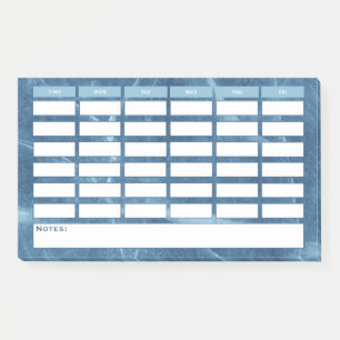 Notas Post-it® Horario escolar moderno de horario semanal azul