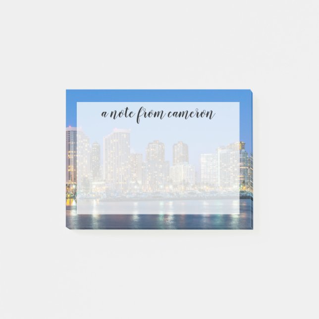 Notas Post-it® Horizonte urbano de Waikiki (Anverso)