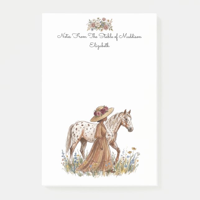 Notas Post-it® Horse Lover Gift Stationery (Anverso)