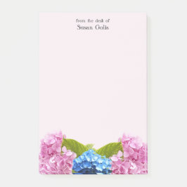 Notas Post-it® Hortensia Rosa Floral Oficina en Casa 