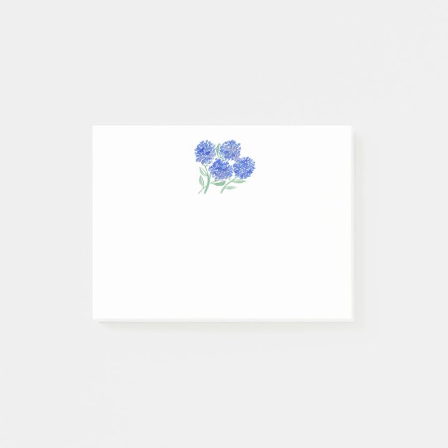 Notas Post-it® Hortensias acuarela (Anverso)