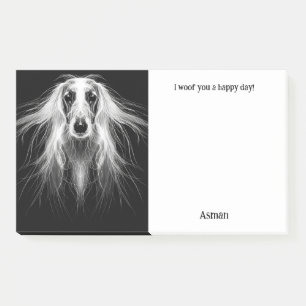 Notas Post-it® Hound afgano Abstract Art Dog Name