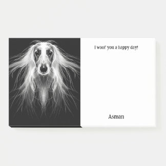 Notas Post-it® Hound afgano Abstract Art Dog Name