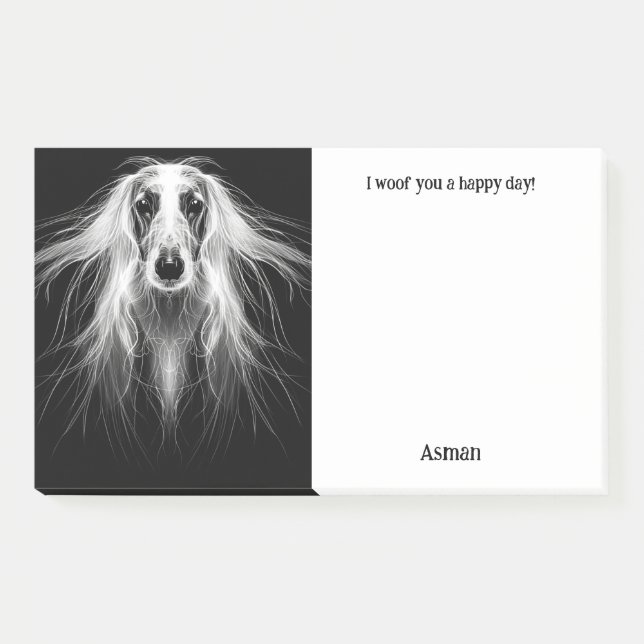 Notas Post-it® Hound afgano Abstract Art Dog Name (Anverso)