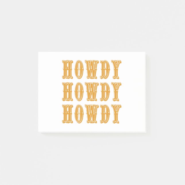 Notas Post-it® Howdy Howdy Guay Cowboy Western (Anverso)