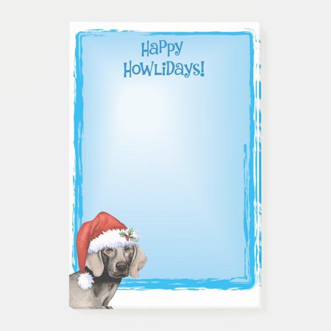 Notas Post-it® Howlidays feliz Weimaraner (Anverso)