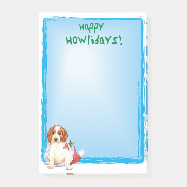 Notas Post-it® Howlidays feliz Welshie (Anverso)