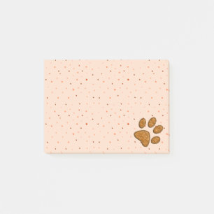 Notas Post-it® huella de garra de gatito brillante - naranja