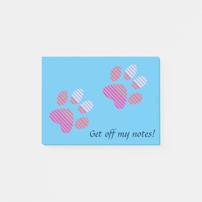 Notas Post-it® Huellas de patas delineadas (Anverso)
