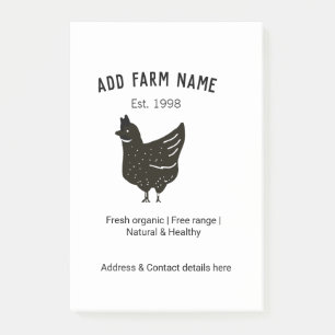 Notas Post-it® Huevos de pollo de granja añaden nombre año de dir