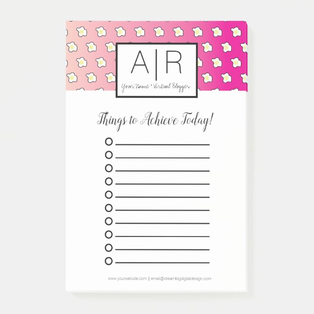 Notas Post-it® Huevos fritos rosados de Ombre (Anverso)