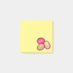 Notas Post-it® Huevos rojos de remolacha hervida dura de la comid