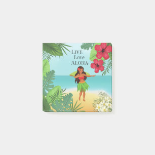 Notas Post-it® Hula Chica Live Love Aloha