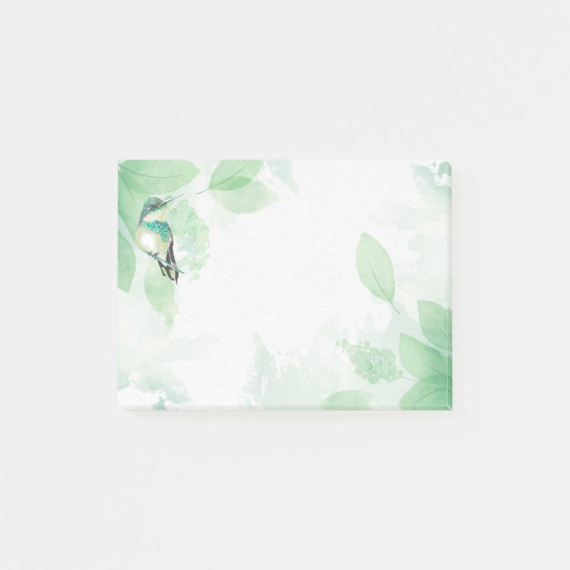 Notas Post-it® Hummingbird Garden Bird Watercolor (Anverso)