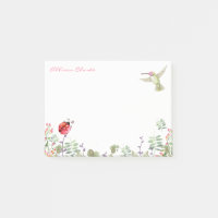 Hummingbird Nature Garden Ladybug Meadow Monograma