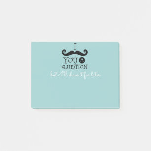 Notas Post-it® Humor de bigote azul de Robin negro