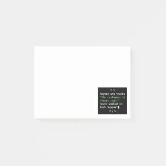 Notas Post-it® Humor de soporte técnico para servicio al cliente