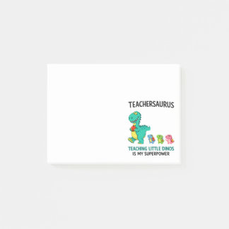 Notas Post-it® Humor de Teachersaurus con pequeños dinosaurios