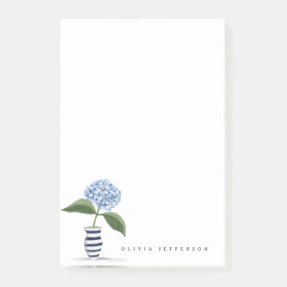 Notas Post-it® Hydrangea Azul y Jarrón Rayado de Marina Personali