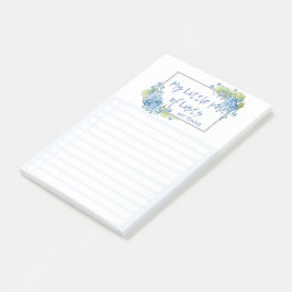 Notas Post-it® Hydrangea Floral 'Mi pequeña almohadilla de listas