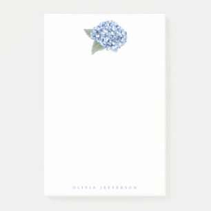 Notas Post-it® Hydrangea Pintada de Azul Personalizada en Flor