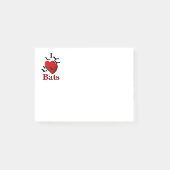 Notas Post-it® I Heart Bats (Anverso)