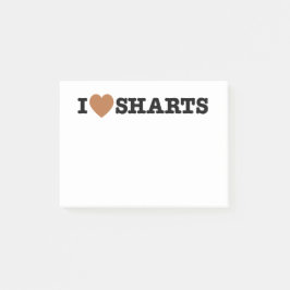 Notas Post-it® I Heart Sharts Gráfica divertida