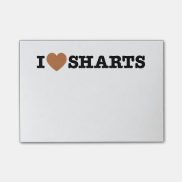 Notas Post-it® I Heart Sharts Gráfica divertida
