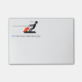 Notas Post-it® ICD-10: Quemadura V91.07 debido a los esquíes