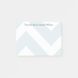 Notas Post-it® Ice Blue Chevron Strips con Nombre Personalizado