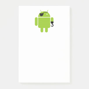 Notas Post-it® Icono androide del robot como pirata