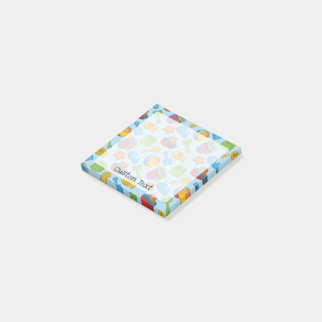 Notas Post-it® Iconos de juguetes de playa (En perspectiva)