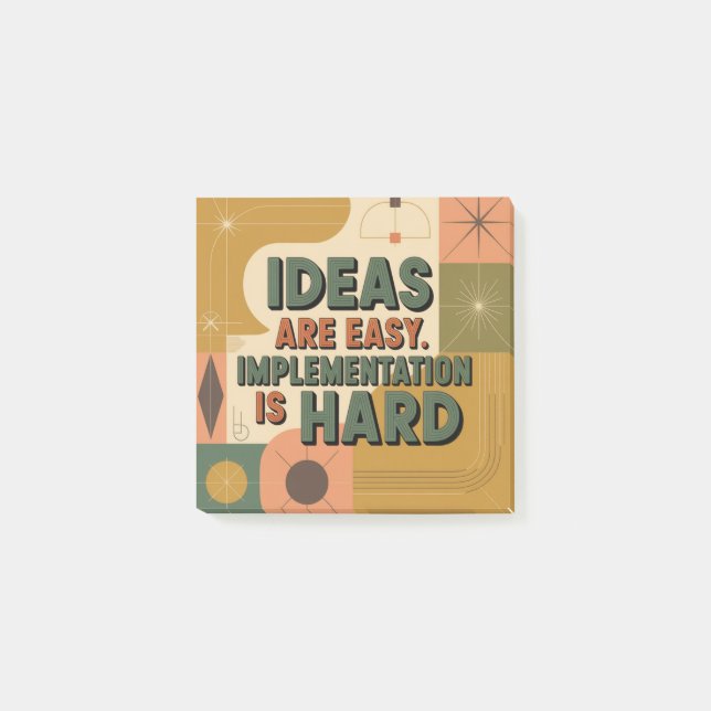 Notas Post-it® Ideas Are Easy. Implementation Is Hard (Anverso)